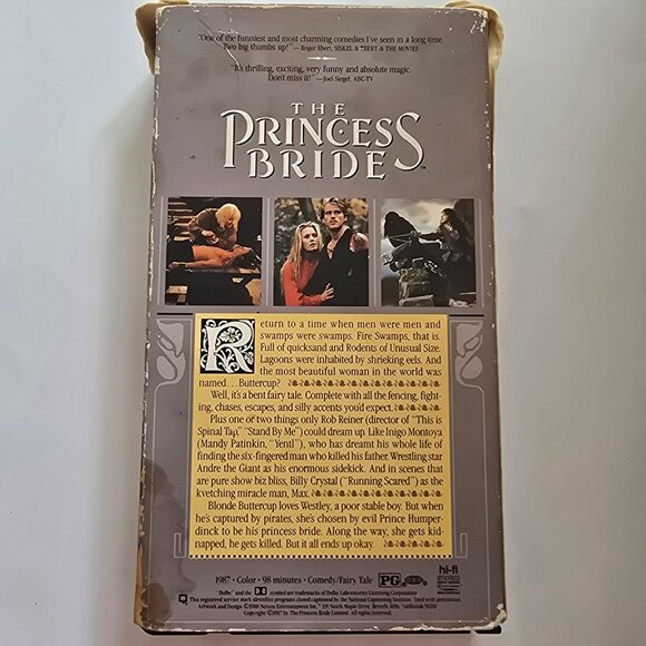 The Princess Bride VHS Tape Rob Reiner Film 1987 Hi-Fi Stereo Vintage Movie Clas - Picture 10 of 14